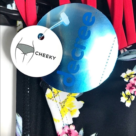 NWT Decree Floral HighWaist Cheeky Bikini Swimsuit - Picture 14 of 16